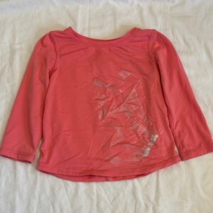 jumping beans Coral Pink Long-Sleeve Tee with Silver Butterfly Graphic